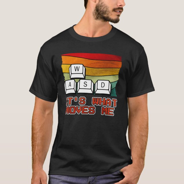 Camiseta WASD Es lo que me mueve Funny PC Gamer Retro_1 (Anverso)