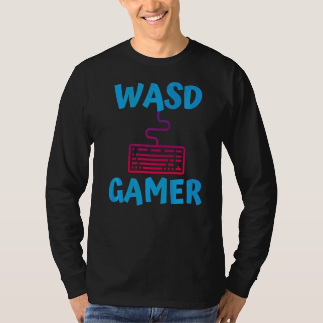 Camiseta Wasd Gamer Qwerty Pc Gaming Keyboard Computer Pc G (Anverso)