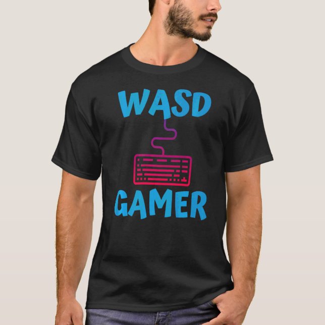 Camiseta Wasd Gamer Qwerty Pc Gaming Keyboard Computer Pc G (Anverso)