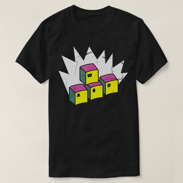 Camiseta WASD Gaming Teclado Programador Informático Cientí (Diseño del anverso)