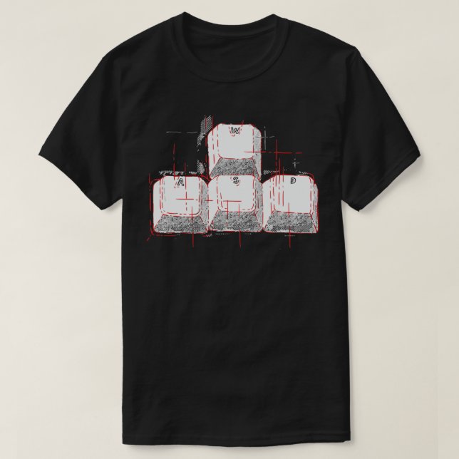Camiseta WASD Keys PC Gaming PC Gamer (Diseño del anverso)