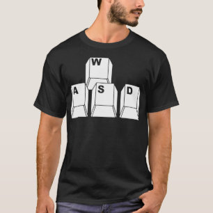 Camiseta WASD PC PC Tee Teclado juego de video juego divert