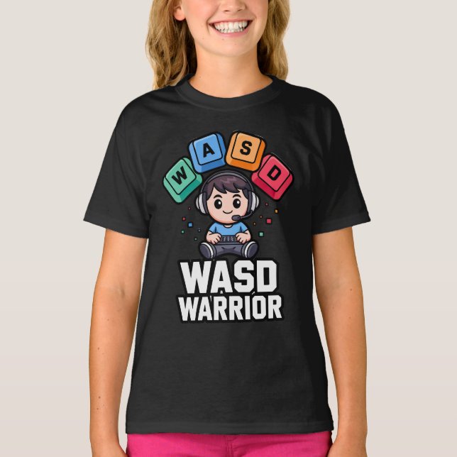 Camiseta WASD Warrior PC Gamer Tshirts for Gaming (Anverso)