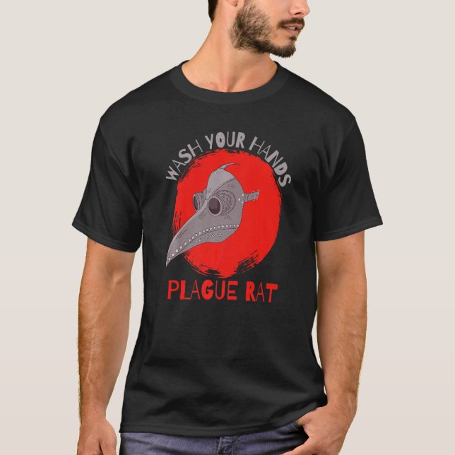 Camiseta Wash Your Hands Plague Rat Medieval Plague Doctor  (Anverso)