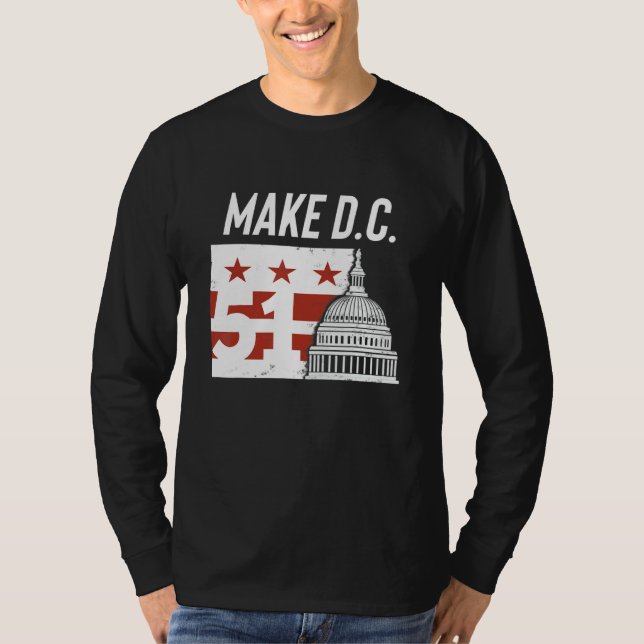 Camiseta Washington D C  51st State  Cool DC Statehood (Anverso)
