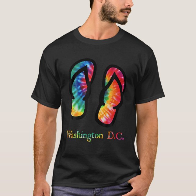 Camiseta Washington D C Flip Flops Tie Dye T Shirt (Anverso)