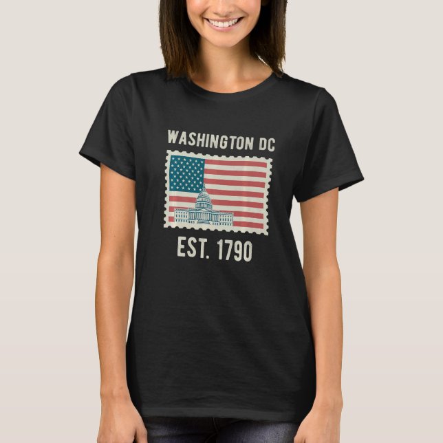 Camiseta Washington Dc Bandera De Los Eeuu Ama Al Capitolio (Anverso)