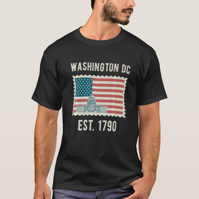Camiseta Washington Dc Bandera De Los Eeuu Ama Al Capitolio (Anverso)