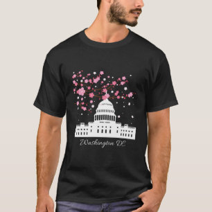 Camiseta Washington Dc Capitol Construyendo Flores De Cerez