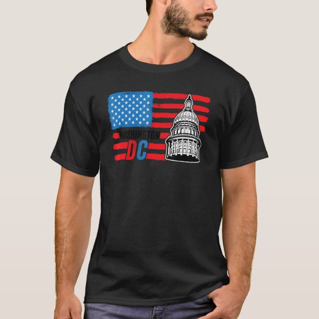 Camiseta Washington Dc Capitol Hill Bandera Estadounidense  (Anverso)