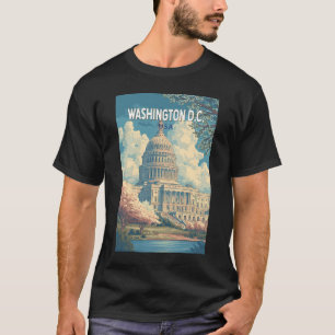 Camiseta Washington DC Capitol Viaje Arte Vintage