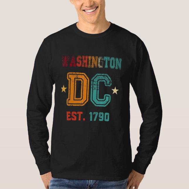 Camiseta Washington Dc Flag Love Capitol Hill Souvenir Retr (Anverso)