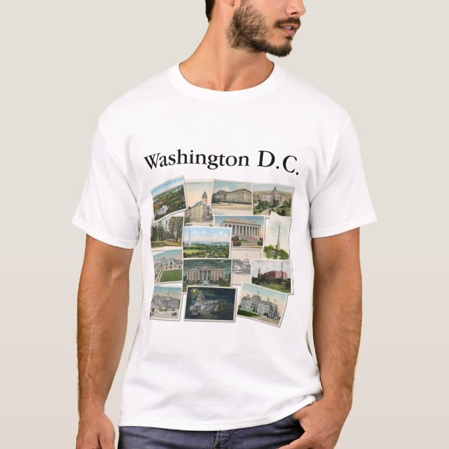 Camiseta Washington DC: Memorial de postales antiguas (Anverso)