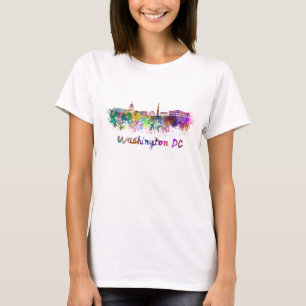 Camiseta Washington DC skyline in watercolor