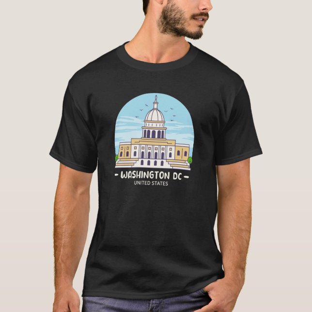 Camiseta Washington DC Skyline USA City Landmark US Capitol (Anverso)