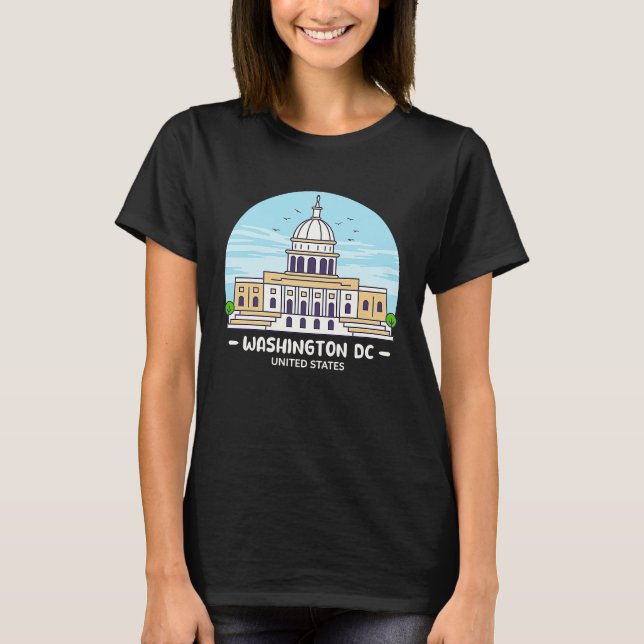 Camiseta Washington DC Skyline USA City Landmark US Capitol (Anverso)