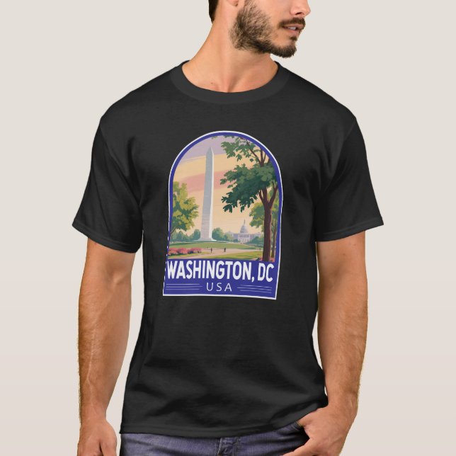 Camiseta Washington DC Travel Art Emblem (Anverso)