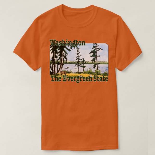 Camiseta Washington, el Estado Evergreen (Diseño del anverso)