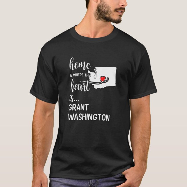 Camiseta Washington Home Es Donde El Corazón Es El Condado  (Anverso)