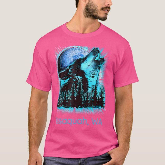 Camiseta Washington Issaquah Howling Wolf En Moon Forest Na (Anverso)
