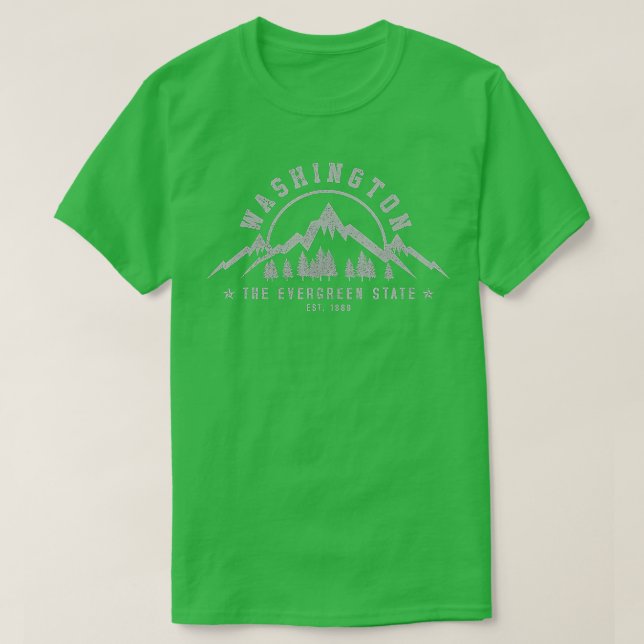 Camiseta Washington, la naturaleza del estado de Evergreen, (Diseño del anverso)