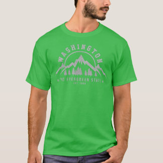 Camiseta Washington, la naturaleza del estado de Evergreen,