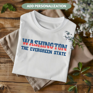 Camiseta Washington Patriótico Estado de hoja perenne Perso