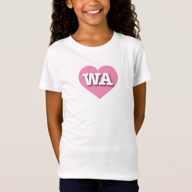Camiseta Washington Pink Heart - Amo a WA (Anverso)