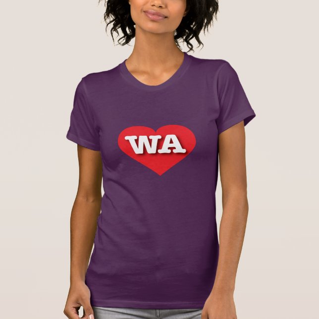 Camiseta Washington Red Heart - Amo WA (Anverso)