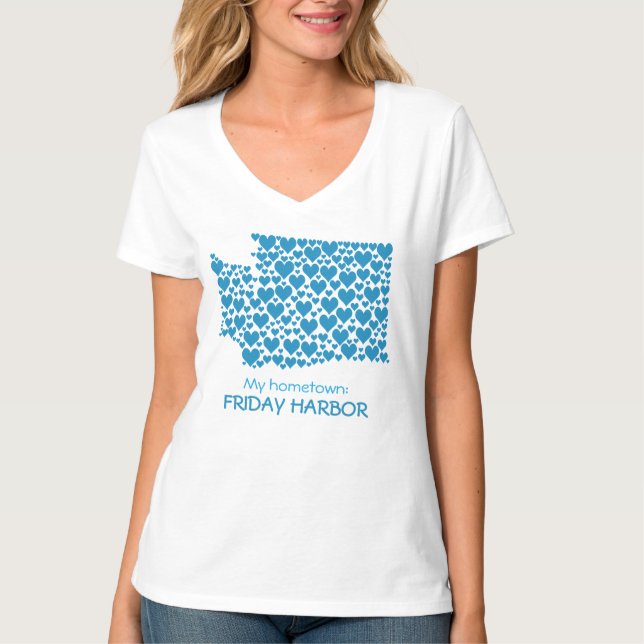 Camiseta Washington Silhouette Hearts & Hometown (Anverso)