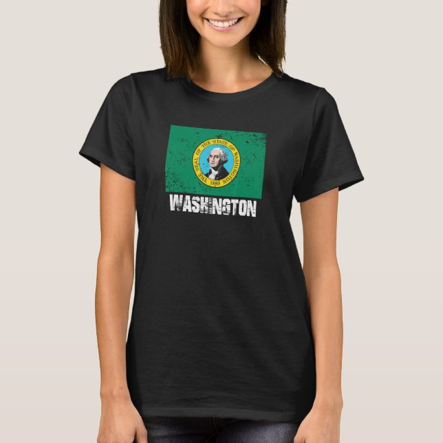 Camiseta Washington US States America USA Washington Flag 1 (Anverso)