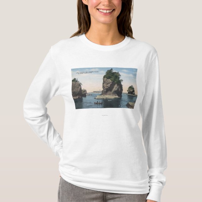 Camiseta Washington - vista de la adulación y de Tatoosh (Anverso)