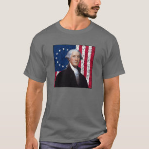 Camiseta Washington y la bandera americana