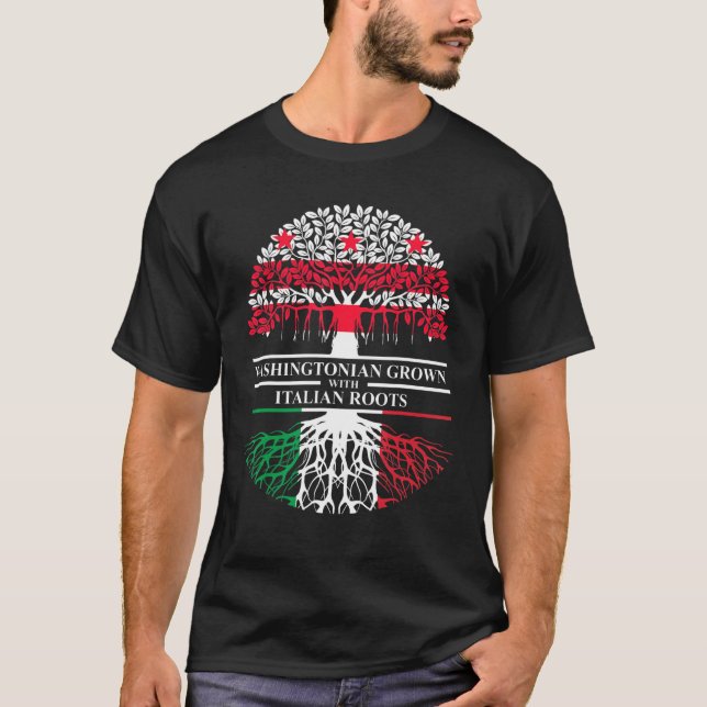 Camiseta Washingtonian Grown Italian Roots Washington D C I (Anverso)
