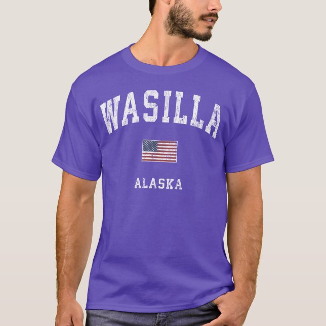 Camiseta Wasilla Alaa Ak American Flag Sports gift retro (Anverso)