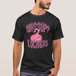Camiseta Wassup Flockers Funny Pink Flamingo Tee
