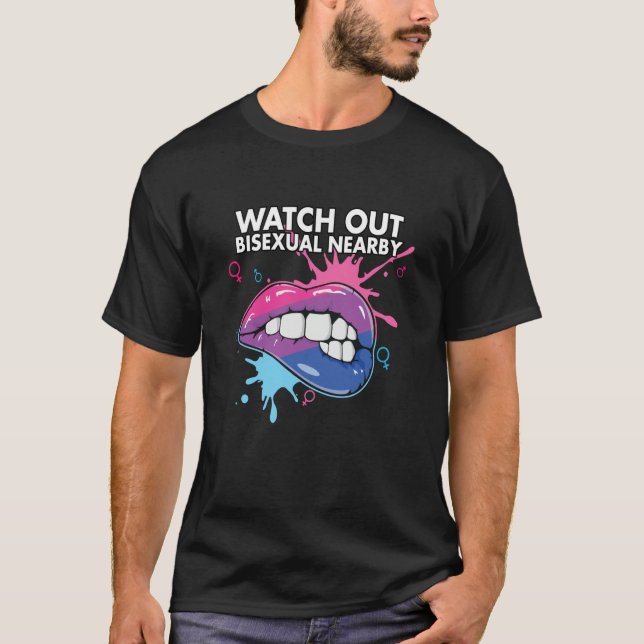 Camiseta Watch Out Bisexual NearBi Bisexual Pride Bisexuali (Anverso)