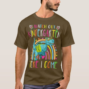 Camiseta Watch Out Kindergarten Here I Come Dinosaur Back T