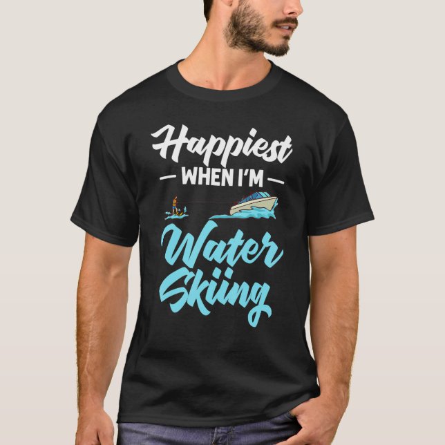 Camiseta Water Skiing Boat Beginner Board Skier Waterski Tr (Anverso)