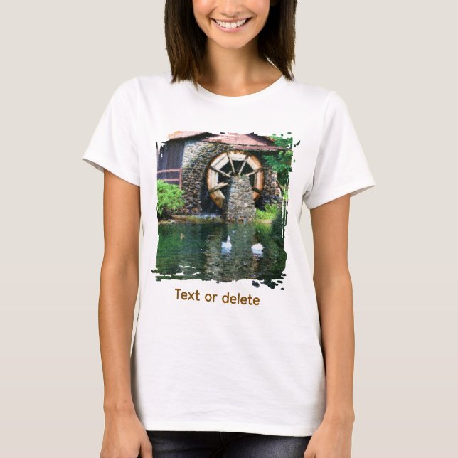 Camiseta Water Wheel Pond Seurat Painting Art Personalized (Anverso)