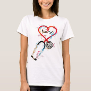 Camiseta Watercol Enfermera Enfermería de Vida Regalo de Cu