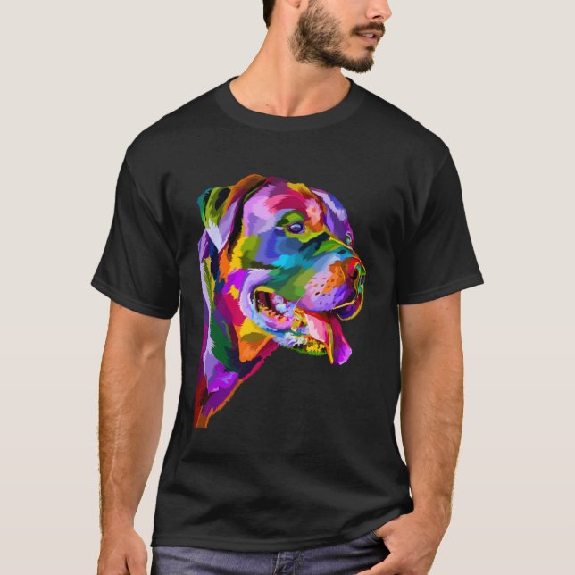 Camiseta Watercolor American Staffordshire Bull Terrier Dog (Anverso)