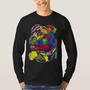Camiseta Watercolor Art Colorful American Staffordshire Bul