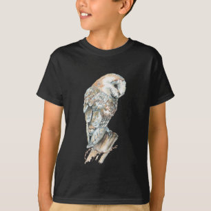 Camiseta Watercolor Barn Owen Bird Naturaleza Art