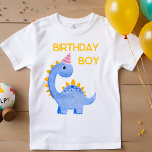 Camiseta Watercolor Birthday Boy Dino<br><div class="desc">linda línea de cumpleaños de dinos coloridos para niños de cualquier edad. editable.</div>