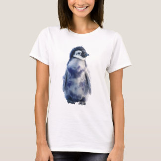 Camiseta Watercolor Blue Emperor Penguin Chick Women