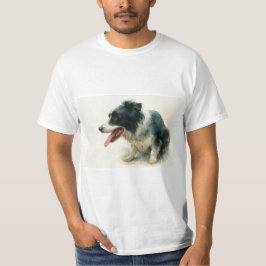 Camiseta Watercolor Border Collie Dog Art T-Shirt 