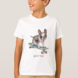Camiseta Watercolor Boston Terrier Boy T-Shirt
