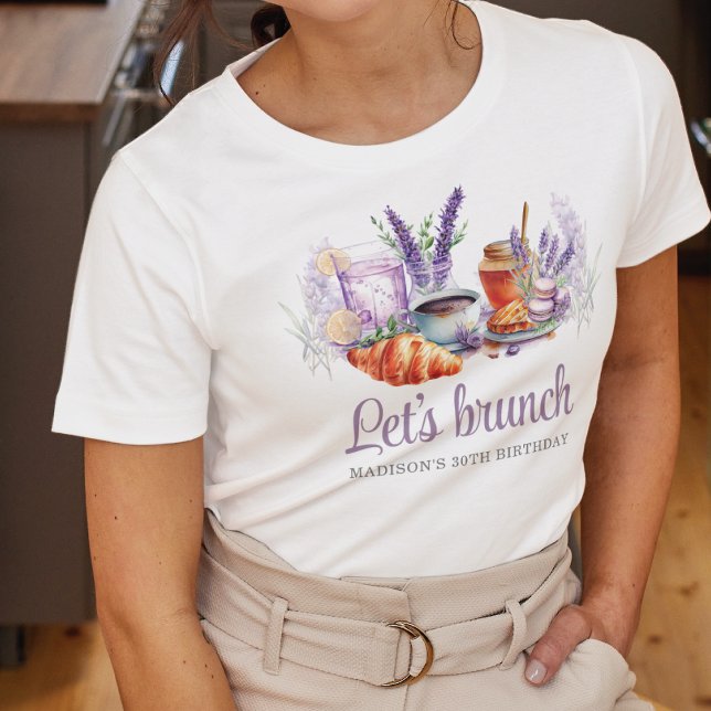 Camiseta Watercolor Brunch Birthday Personalizado (Subido por el creador)