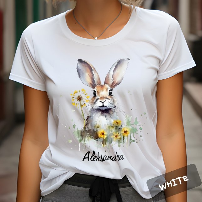 Camiseta Watercolor Bunny Dandelion (Subido por el creador)